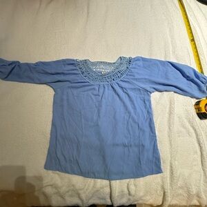 Women’s Blue Crochet Blouse EyeShadow Large